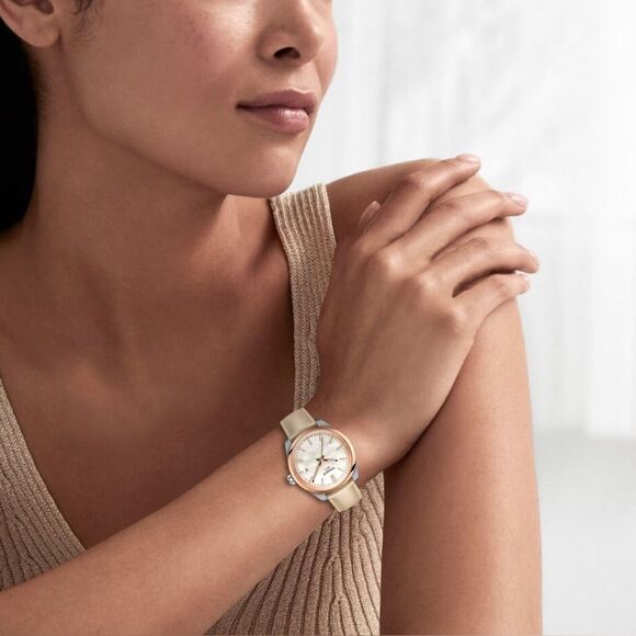 NWT Tissot PR 100 34MM Watch with Cream Strap and White MOP Dial main image 4